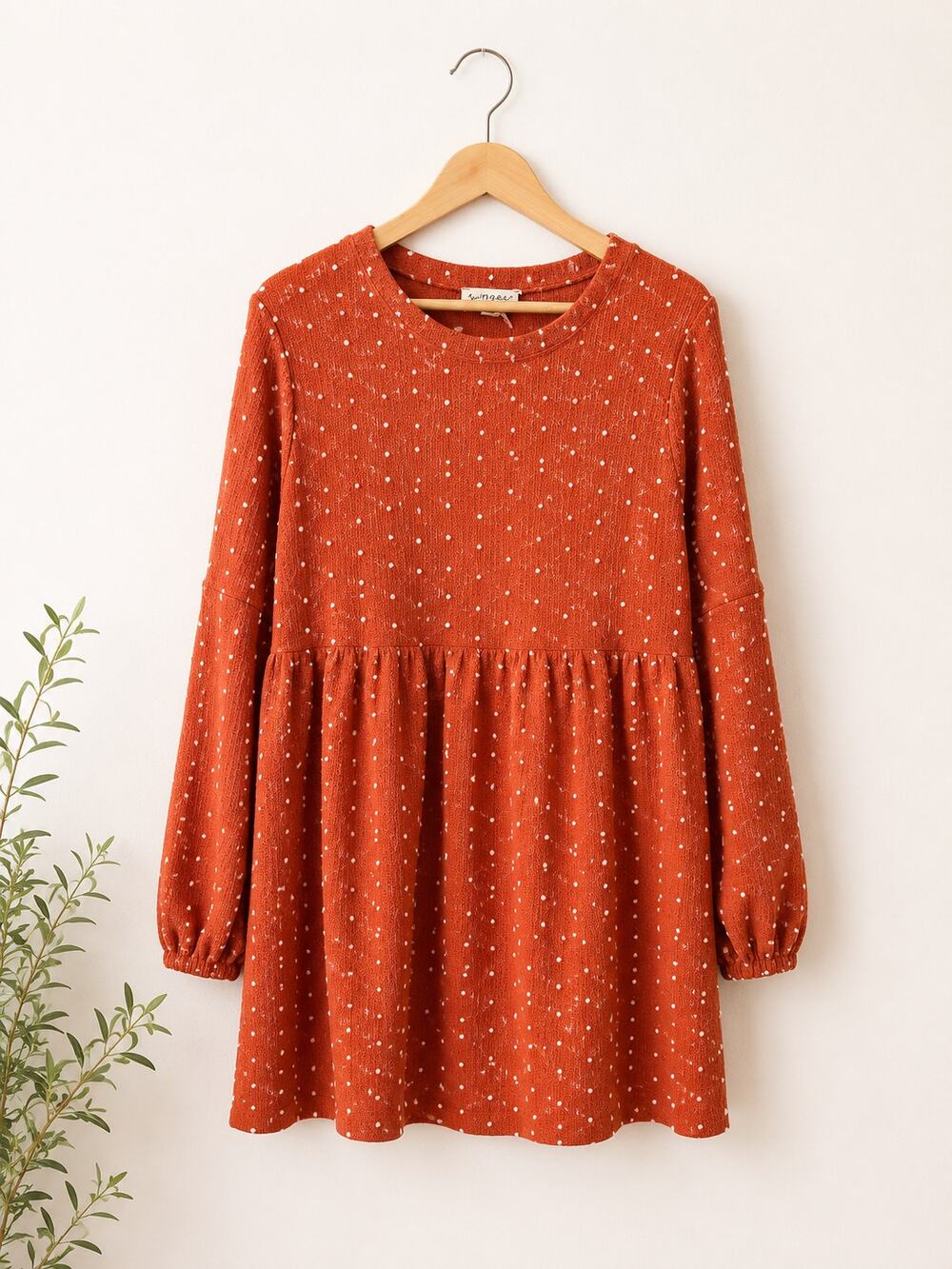 Boutique Orange Polka Dot Tunic Dress Size M